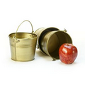 5" Round Gold Painted Handle Pail W/ Top Handle